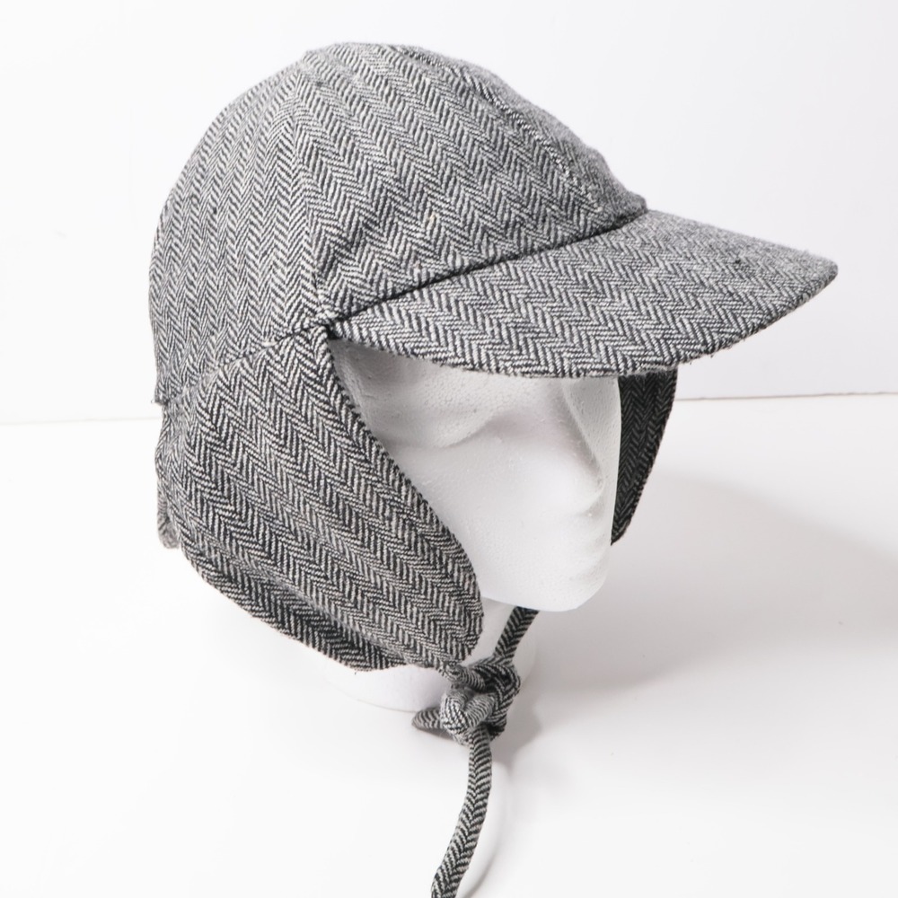 Elope Sherlock Holmes Deerstalker Hat Grey Herringbone Cotton Ear‎ Flaps Cap